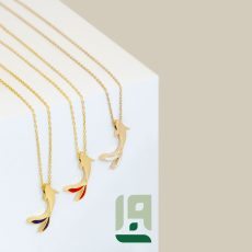گردنبند طلا ماهی میناکاری
